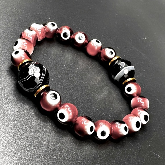 MALOCCHIO ONYX  NATURAL STONES BRACELET 7” - Picture 2 of 10